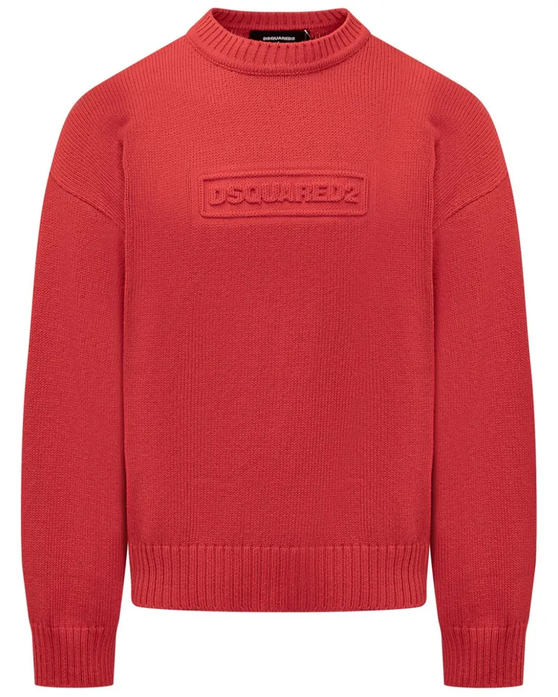 Dsquared2 Pullover mit Logo-Stickerei - Rot Rot