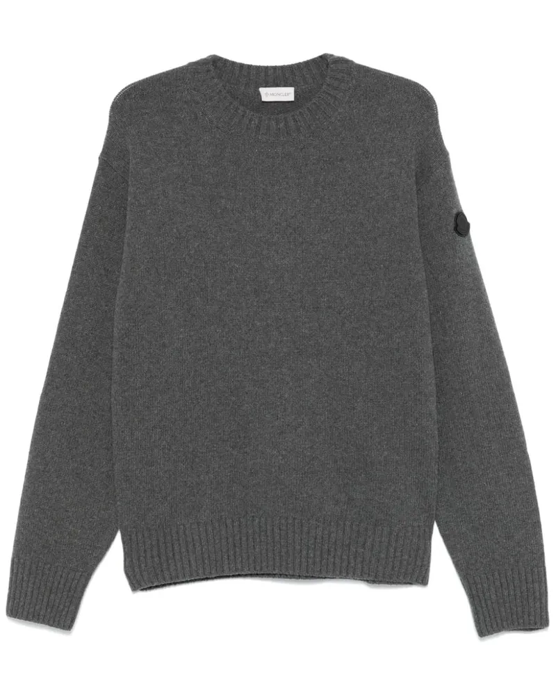 Moncler Pullover mit Logo-Patch - Grau Grau