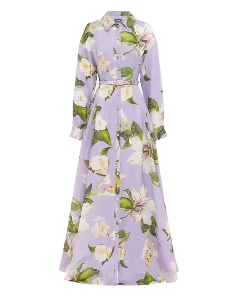 LEO LIN Josephine buttoned floral maxi dress - Violett Violett