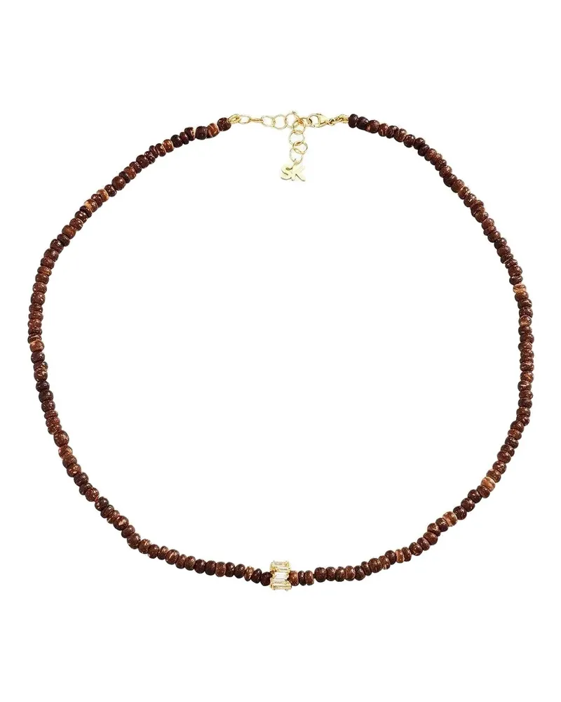 Suzanne Kalan 18k yellow gold beaded diamond necklace Gold