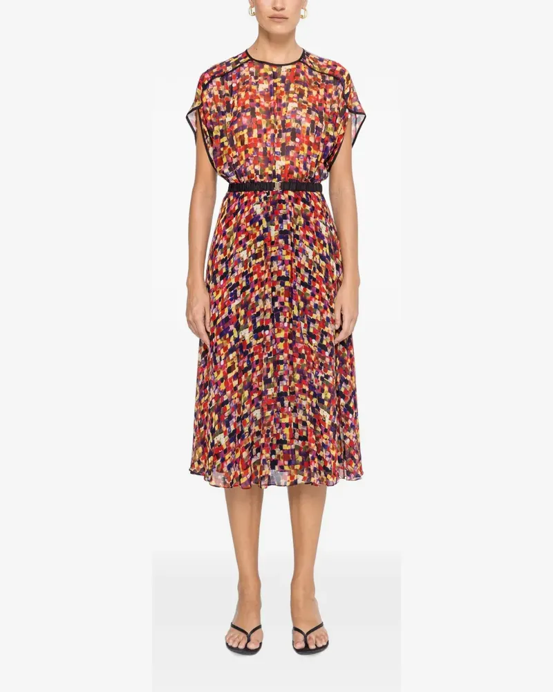 NISSA printed viscose midi dress - Rot Rot