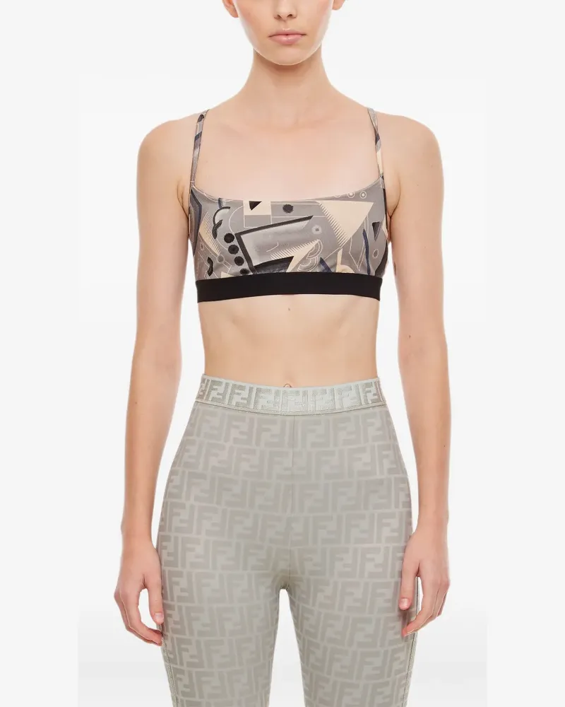 Fendi Sport-BH mit abstraktem Print - Grau Grau