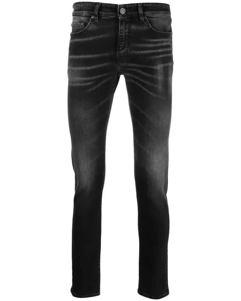 PT TORINO Skinny-Jeans mit Logo-Patch - Schwarz Schwarz