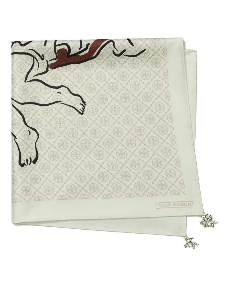 Tory Burch T-Monogram Cherub Halstuch aus Seide - Nude Nude