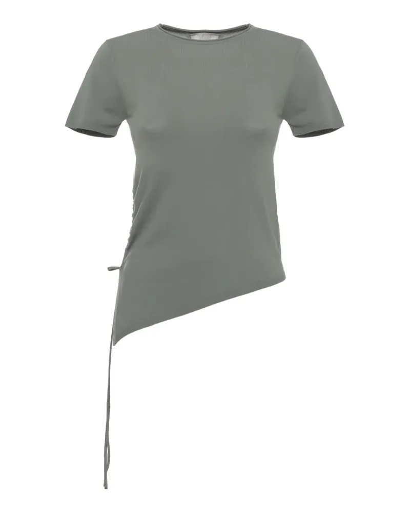 MARELLA asymmetric ruched-side T-shirt - Grün Grün