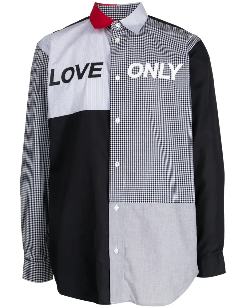 Ports V Love Only Hemd im Patchwork-Look - Blau Blau
