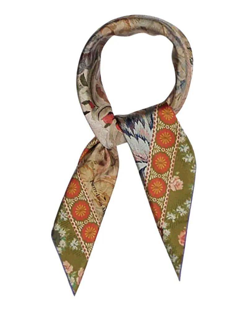 Pierre-Louis Mascia geometric-pattern silk scarf - Nude Nude