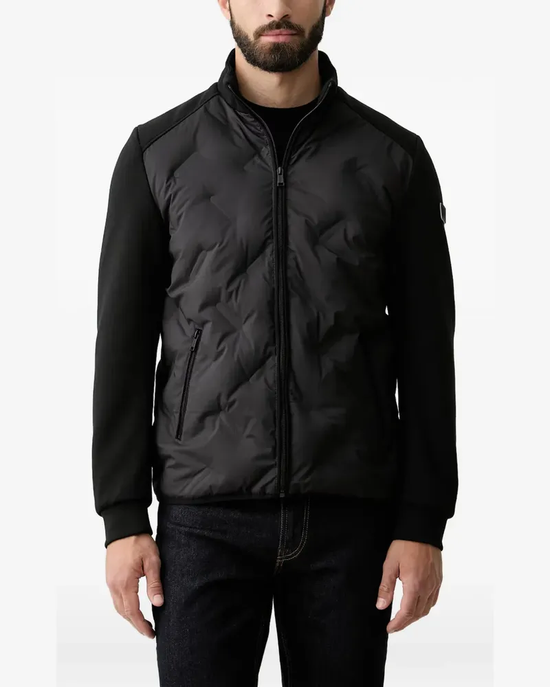 Guess quilted logo-embossed padded jacket - Schwarz Schwarz