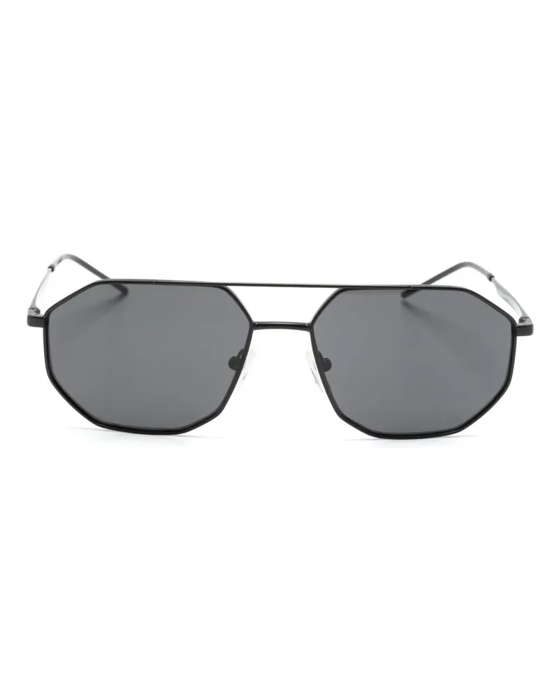 Emporio Armani Sonnenbrille mit geometrischem Gestell - Schwarz Schwarz