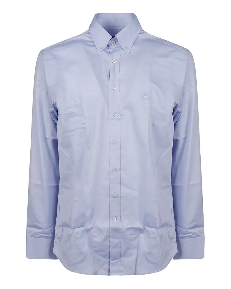 Etro button-down logo-embroidered shirt - Blau Blau