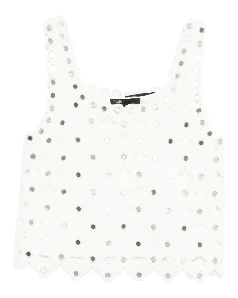 Maje embellished top - Weiß Weiß