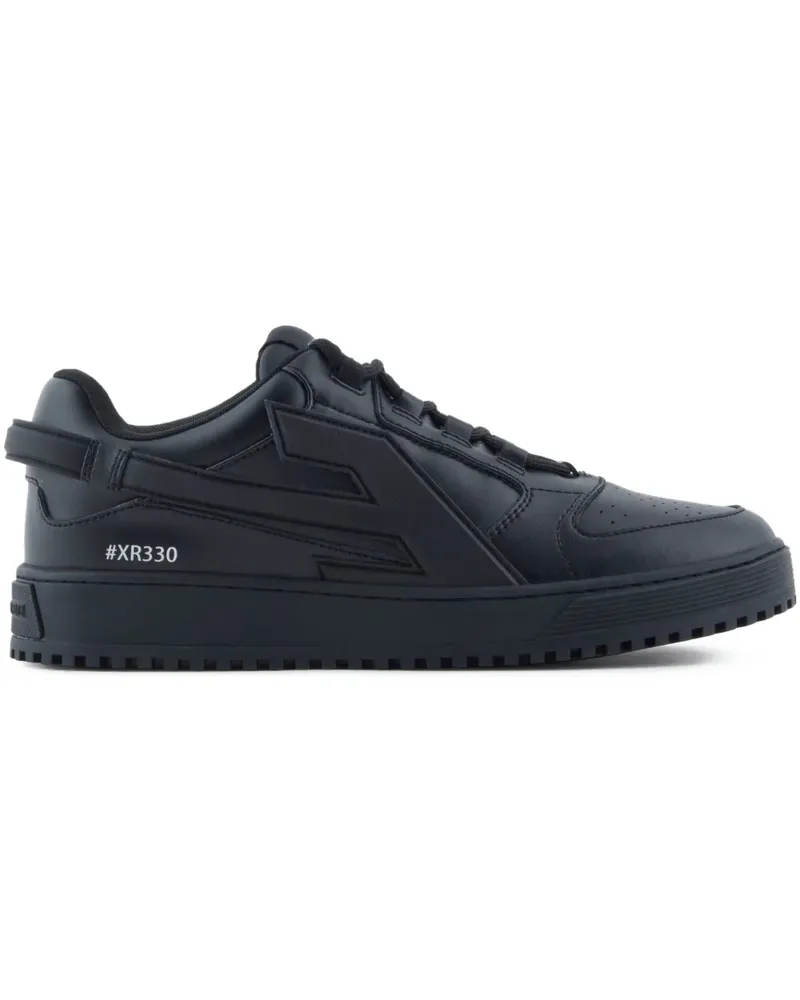 Emporio Armani Sneakers mit Oversized-Logo - Schwarz Schwarz