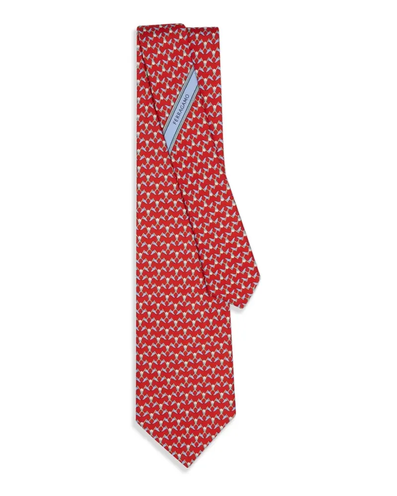 Ferragamo Club-print silk tie - Rot Rot