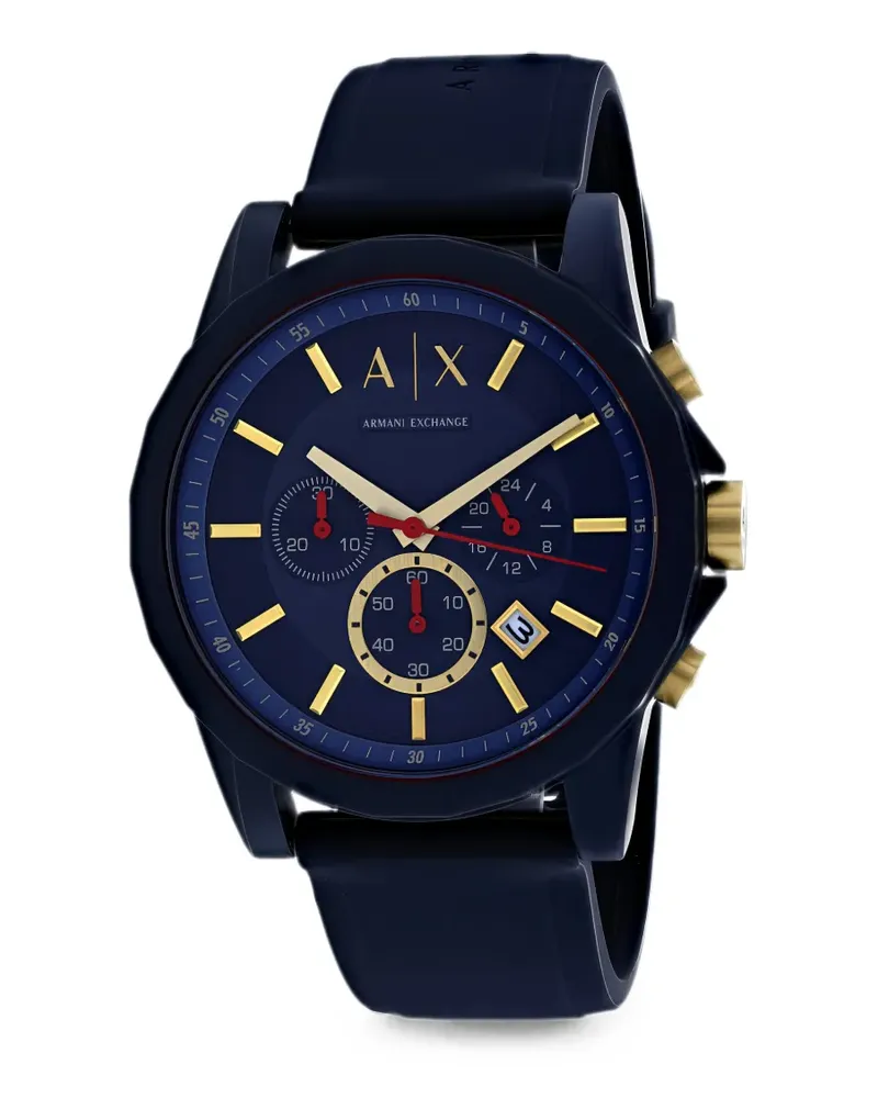 Armani Exchange Chronograph mit Silikonarmband 47mm - Blau Blau