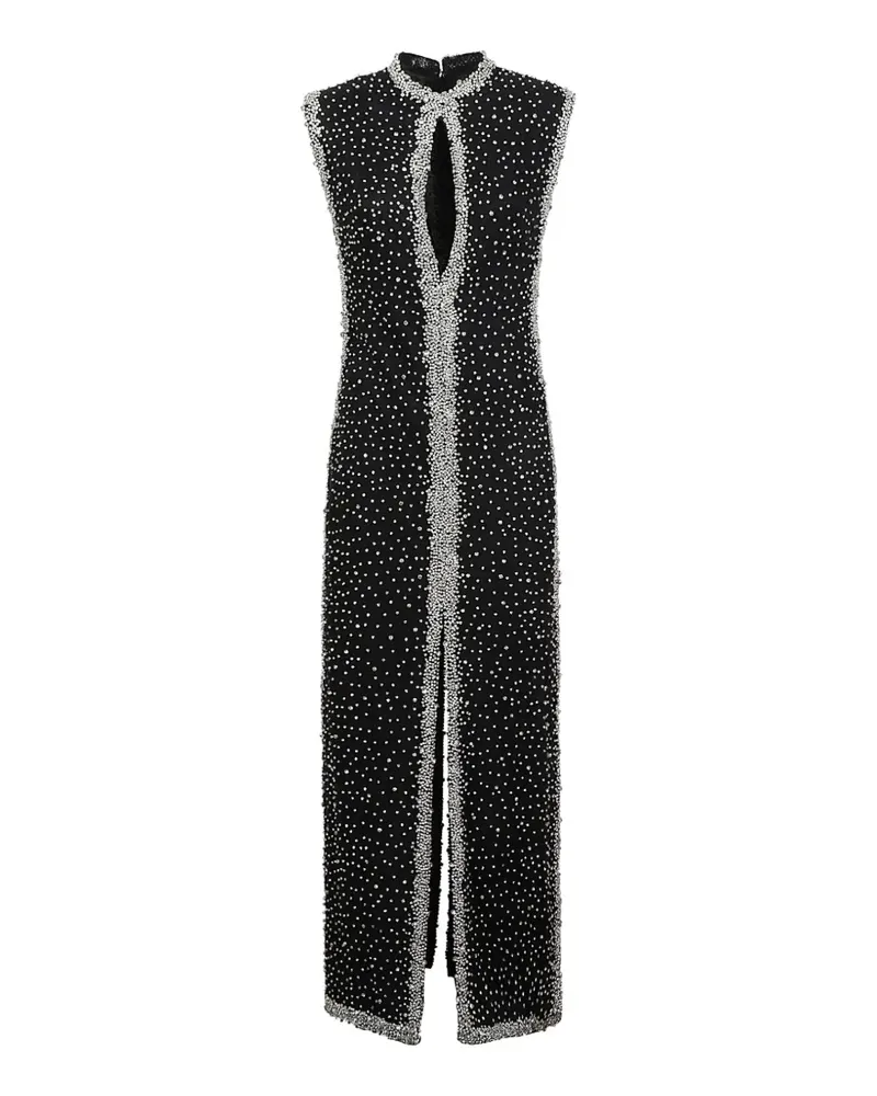 COSTARELLOS Belina Cut-Out-Midikleid mit Kristallen - Schwarz Schwarz