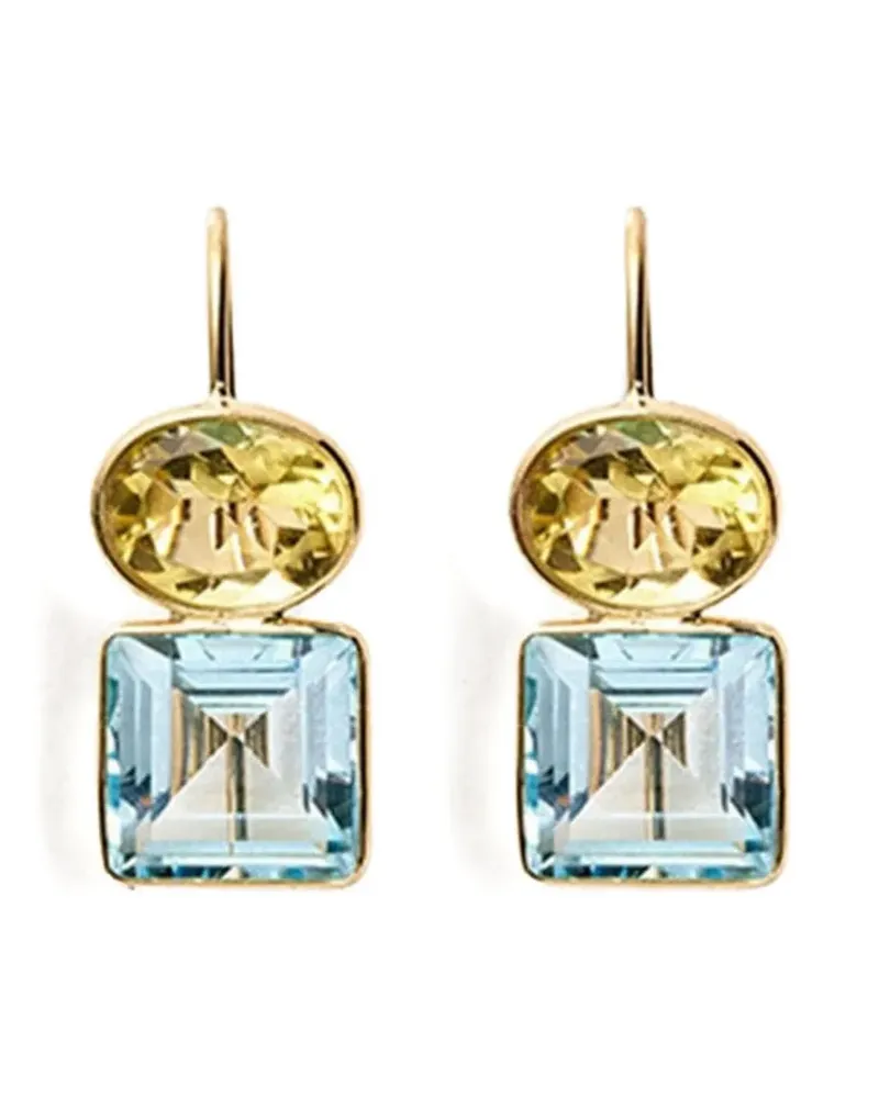 Lizzie Fortunato 14kt Duo Gelbgoldohrringe mit Quarz und Topas Gold