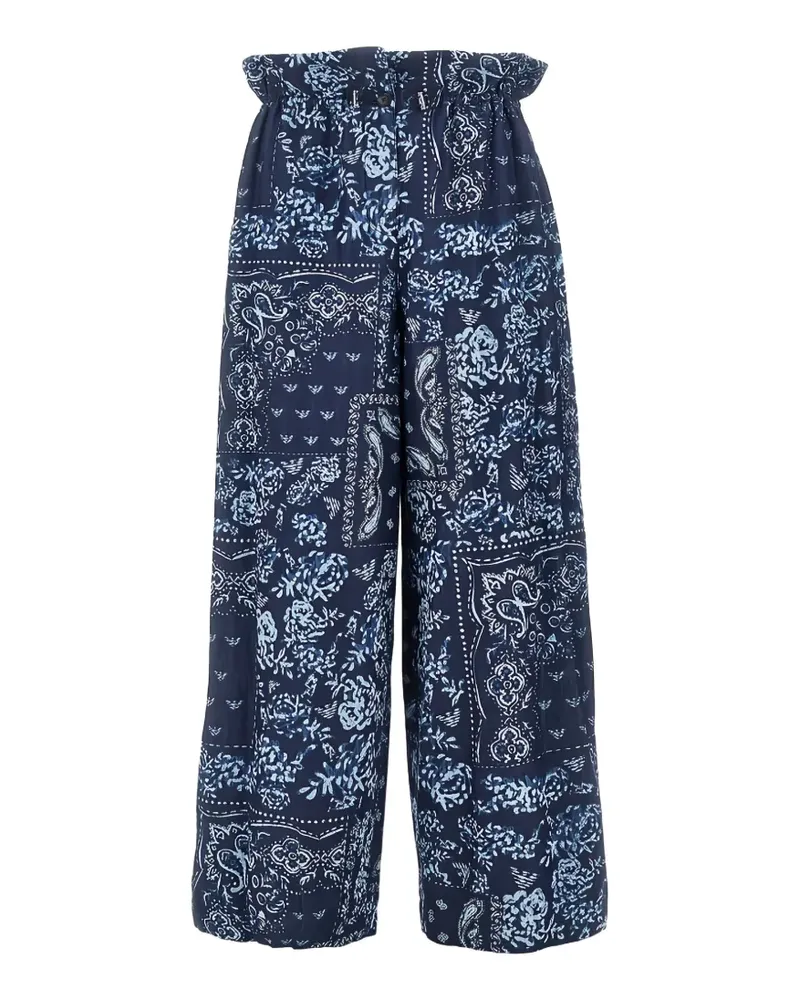 Emporio Armani patchwork floral-print trousers - Blau Blau