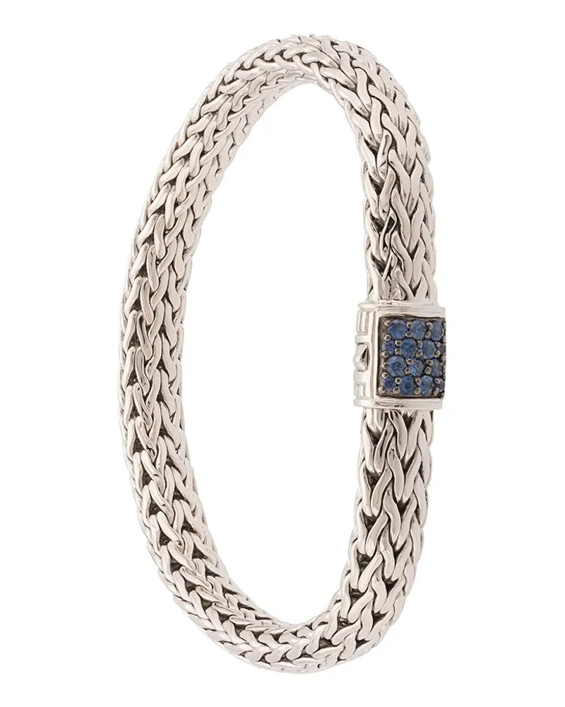 John Hardy Classic Chain 7,5mm Armband mit Saphir-Pavé - Silber Silber