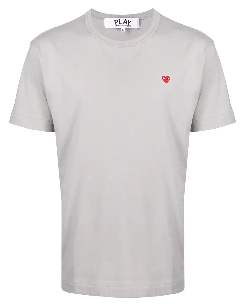 Comme des Garçons T-Shirt mit Herz-Patch - Grau Grau