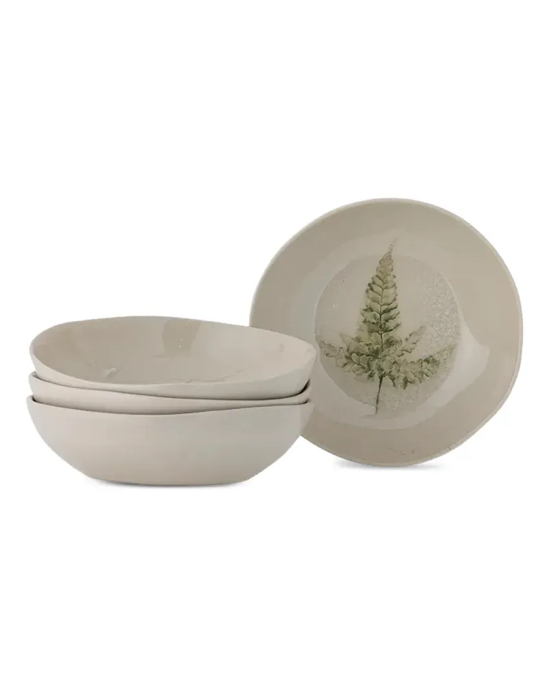 Bloomingville Bea Teller mit Blatt-Print - Nude Nude