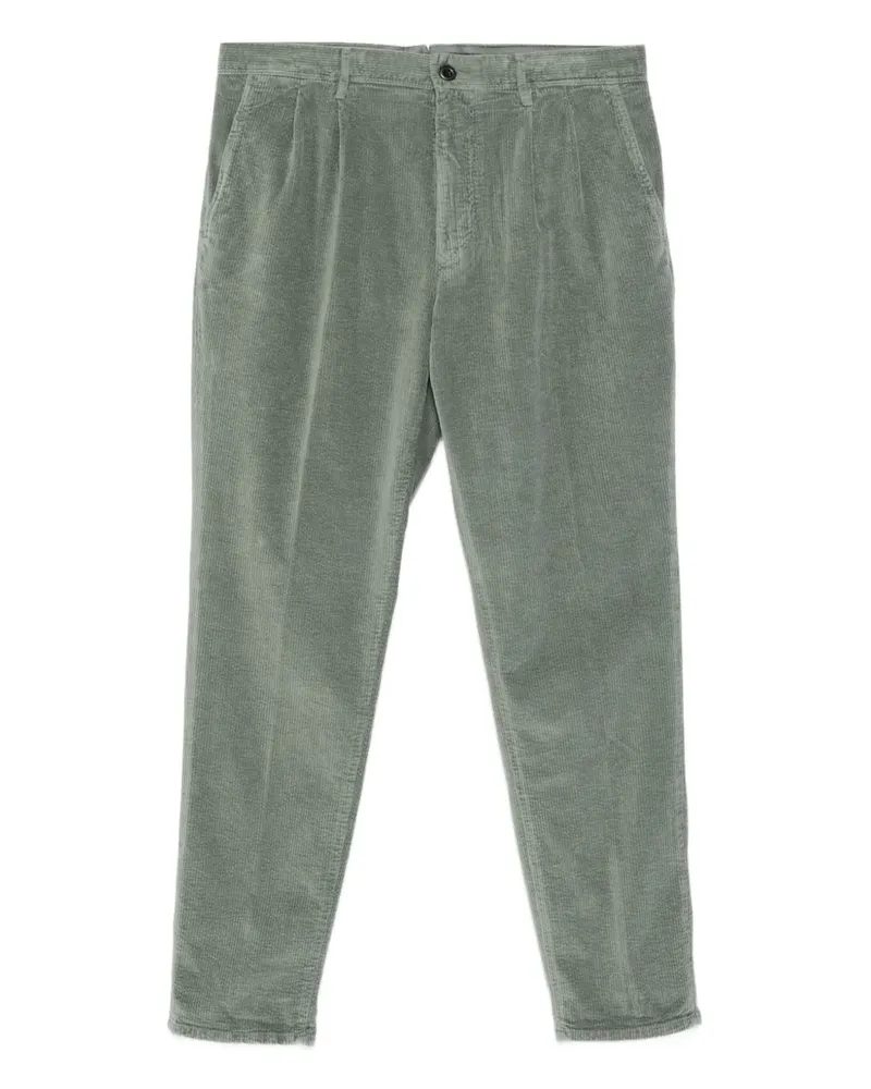 Incotex Cordhose mit Falten - Grün Grün