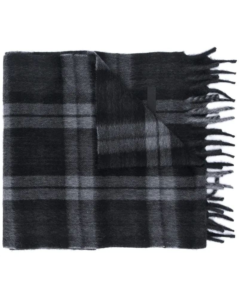 Prada Karierter Schal - Schwarz Schwarz