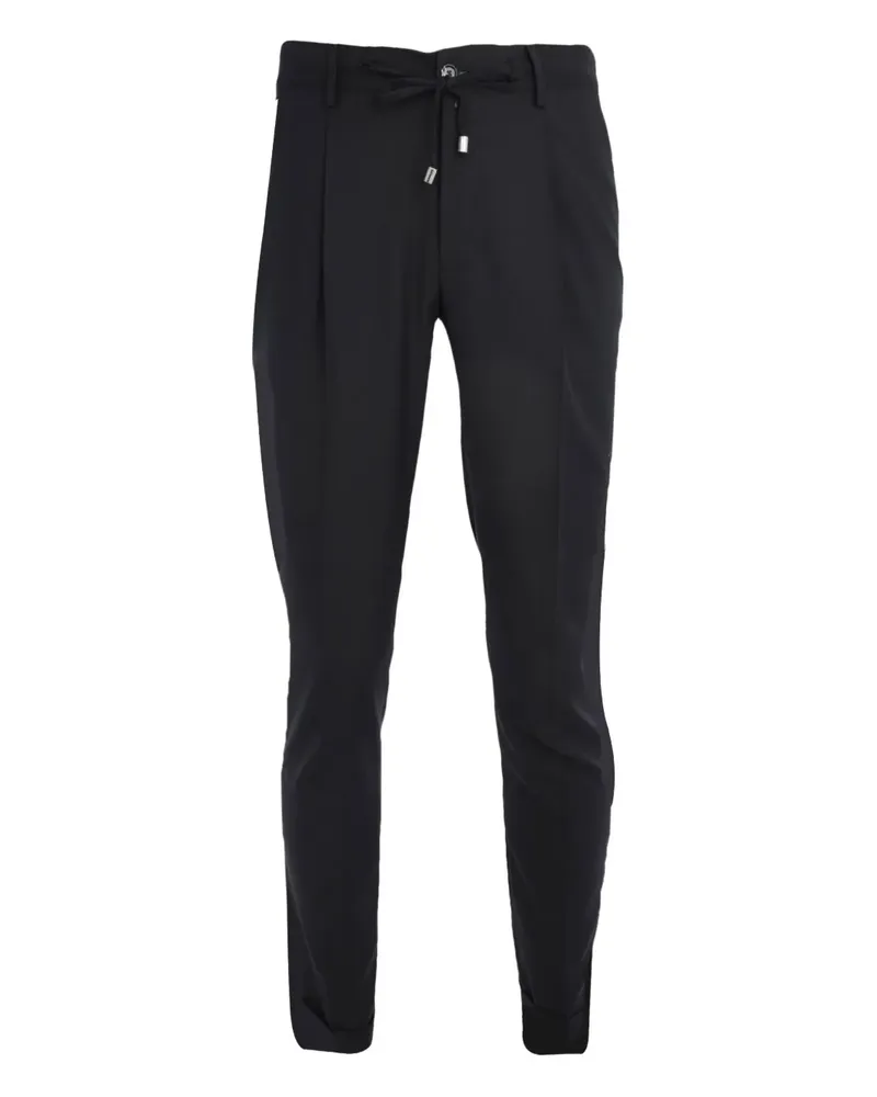 Luigi Borrelli Bundfaltenhose mit Kordelzug - Schwarz Schwarz