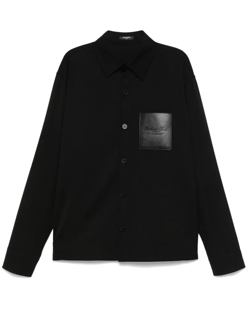 Balmain Hemd mit Logo-Prägung - Schwarz Schwarz