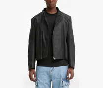 Klassische Lederjacke - Schwarz