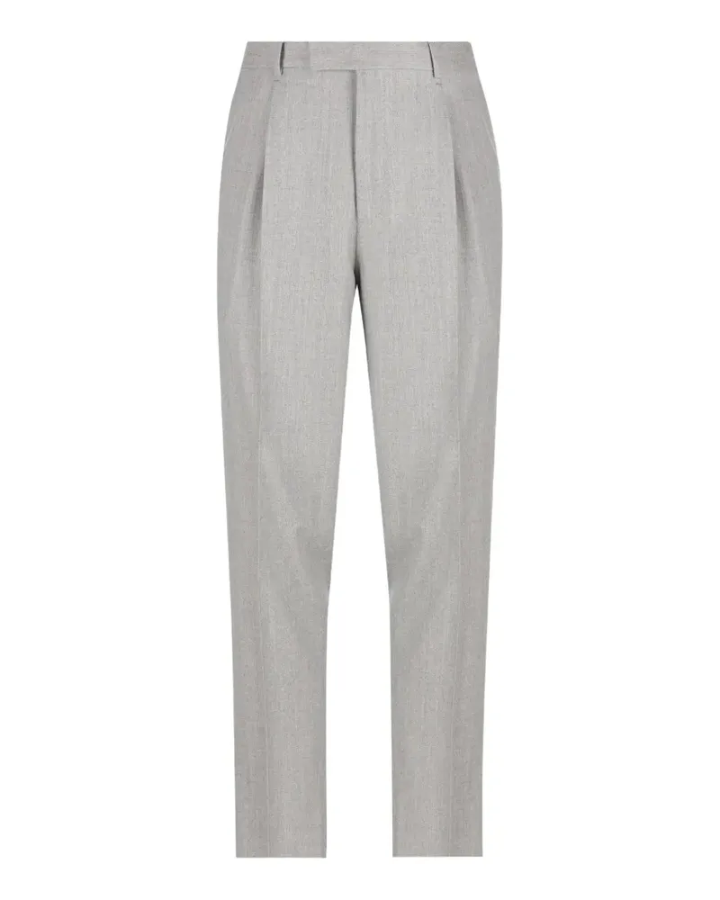 Ermenegildo Zegna Plissierte Tapered-Hose - Grau Grau