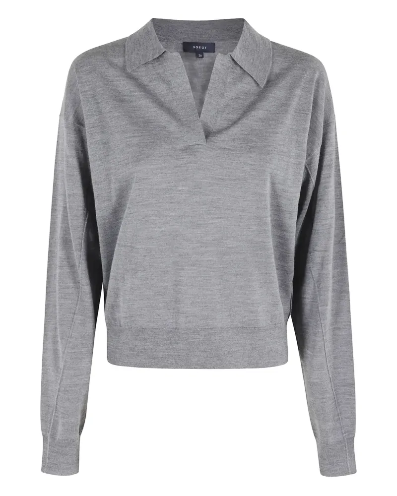 Soeur T-Shirt mit Polokragen - Grau Grau