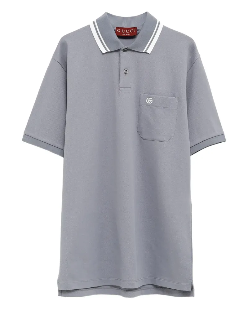 Gucci Poloshirt mit Logo-Stickerei - Grau Grau