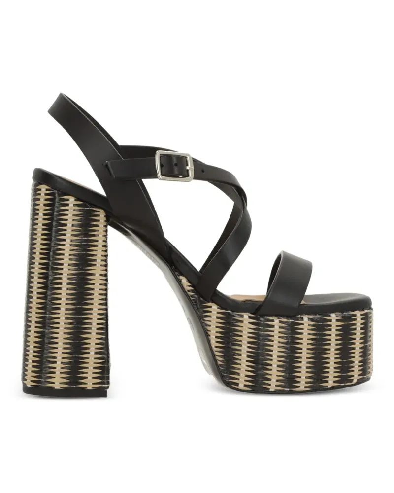 Castañer Felisa Plateau-Sandalen mit überkreuzten Riemen - Schwarz Schwarz