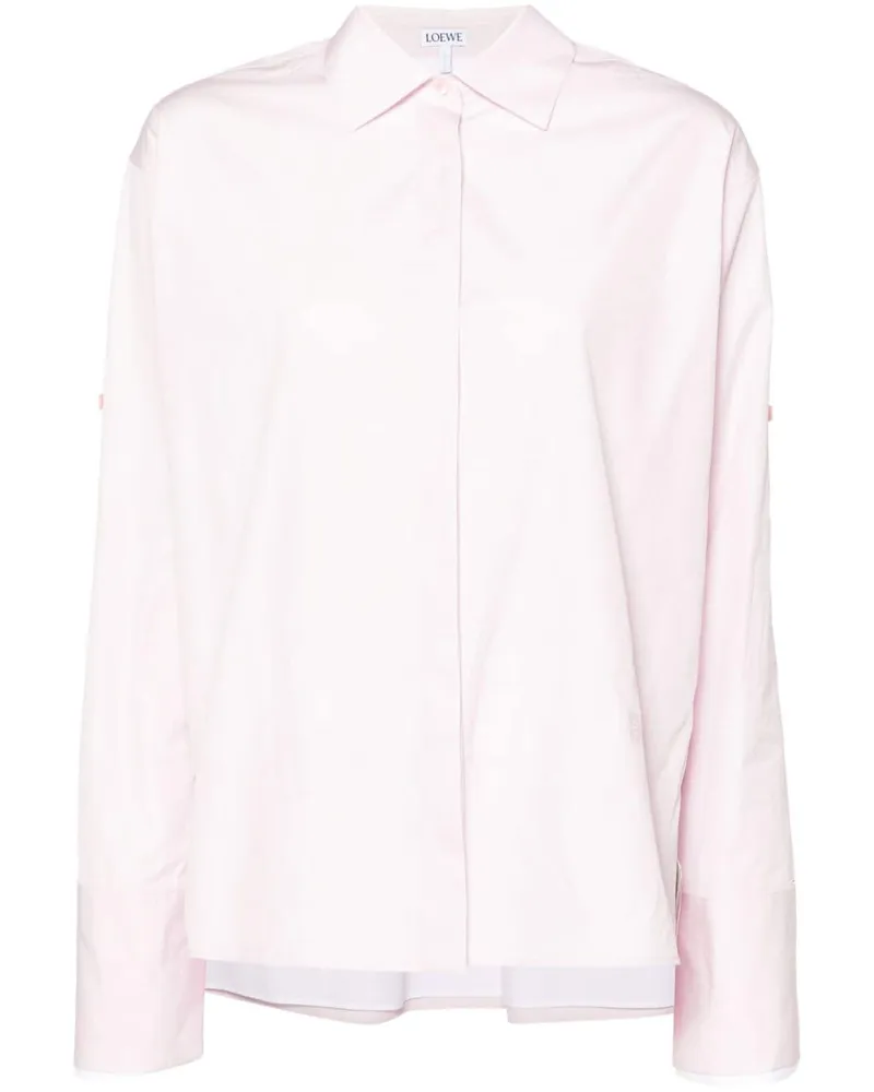 Loewe Popeline-Hemd mit Spreizkragen - Rosa Rosa