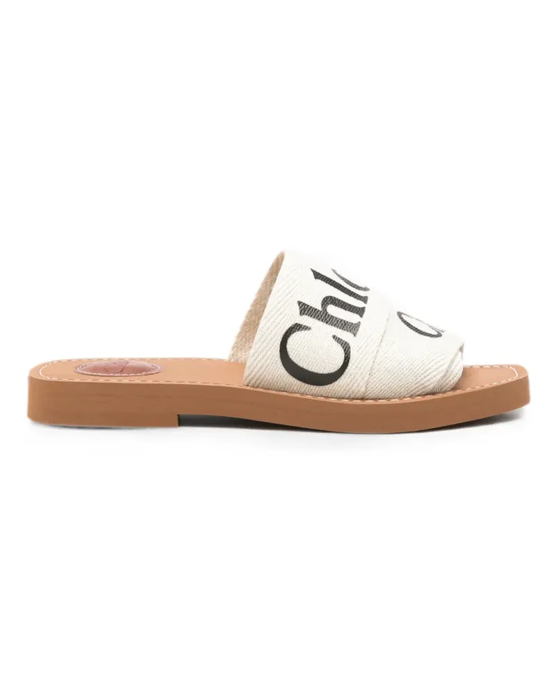 Chloé Woody logo-print sandals - Nude Nude