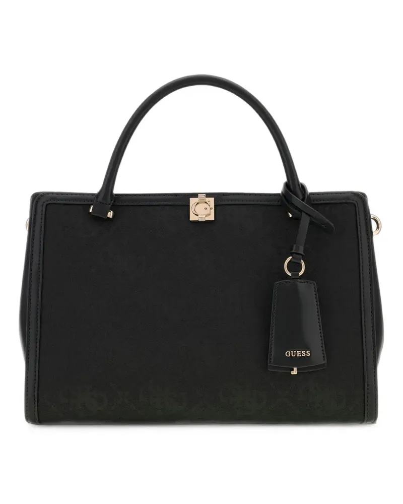 Guess Audrey Tote Bag mit Monogrammmuster - Schwarz Schwarz