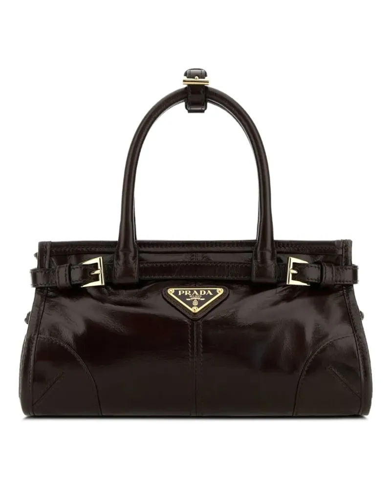 Prada mini Bonnie buckle-detail tote bag - Braun Braun