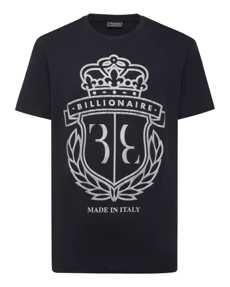 Billionaire Crest T-Shirt mit rundem Ausschnitt - Blau Blau