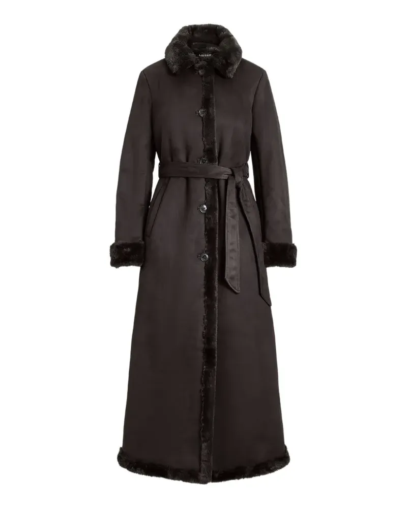 Ralph Lauren Mantel mit Faux-Shearling-Besatz und Gürtel - Braun Braun