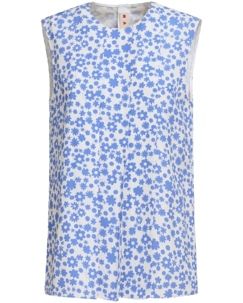 Marni Top mit Blumen-Print - Blau Blau