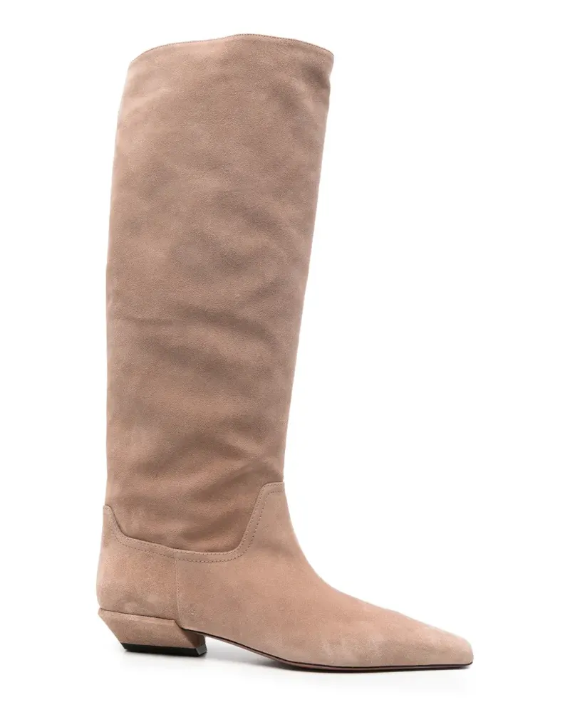 Paris Texas Bettina Wildlederstiefel mit spitzer Kappe - Nude Nude