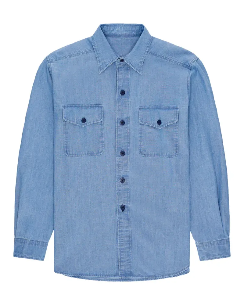 Fortela chest-pockets chambray overshirt - Blau Blau