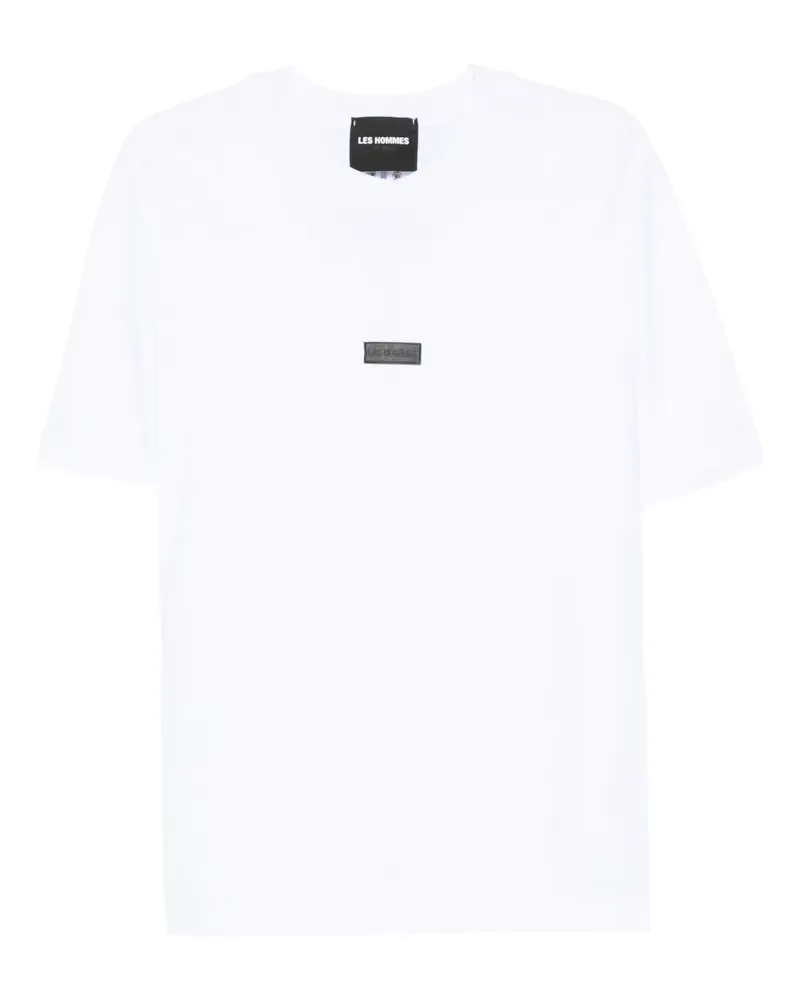 Les Hommes T-Shirt mit Logo-Patch - Weiß Weiß