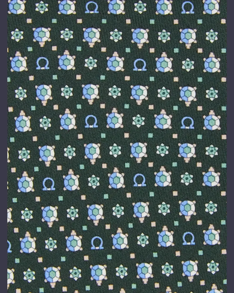 Ferragamo Krawatte mit Schildkröten-Print - Grün Grün