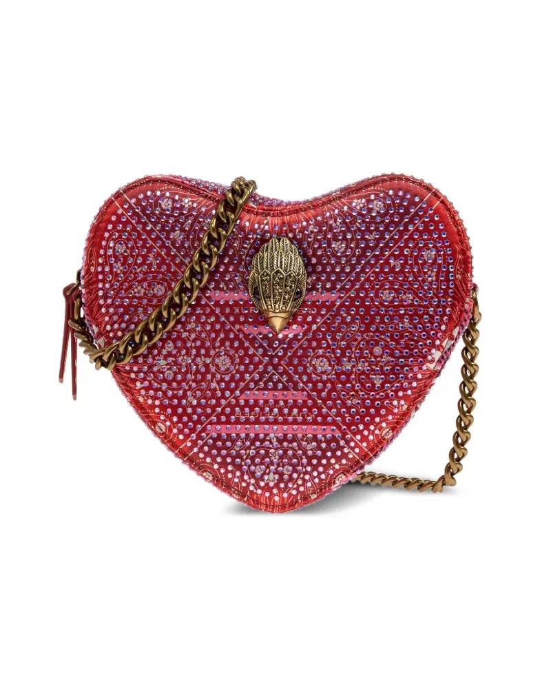Kurt Geiger Kensington Heart Tote Bag mit Kristallverzierung - Rot Rot