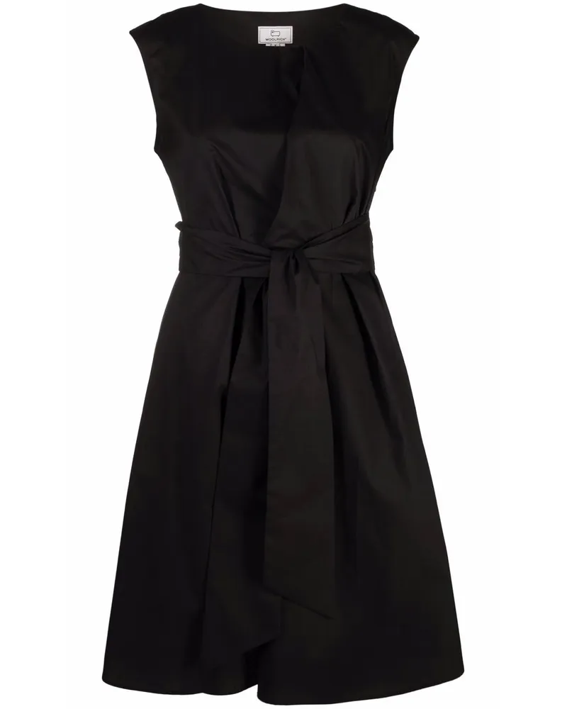 Woolrich Kleid mit Bindegürtel - Schwarz Schwarz