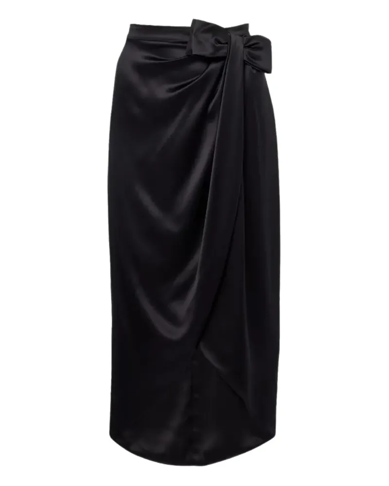 Valentino Garavani bow draped midi skirt - Schwarz Schwarz