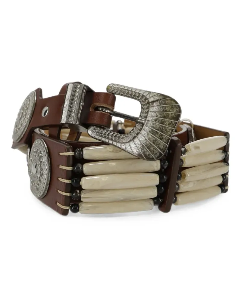 Fortela Tamika bead-embellished studded belt - Braun Braun