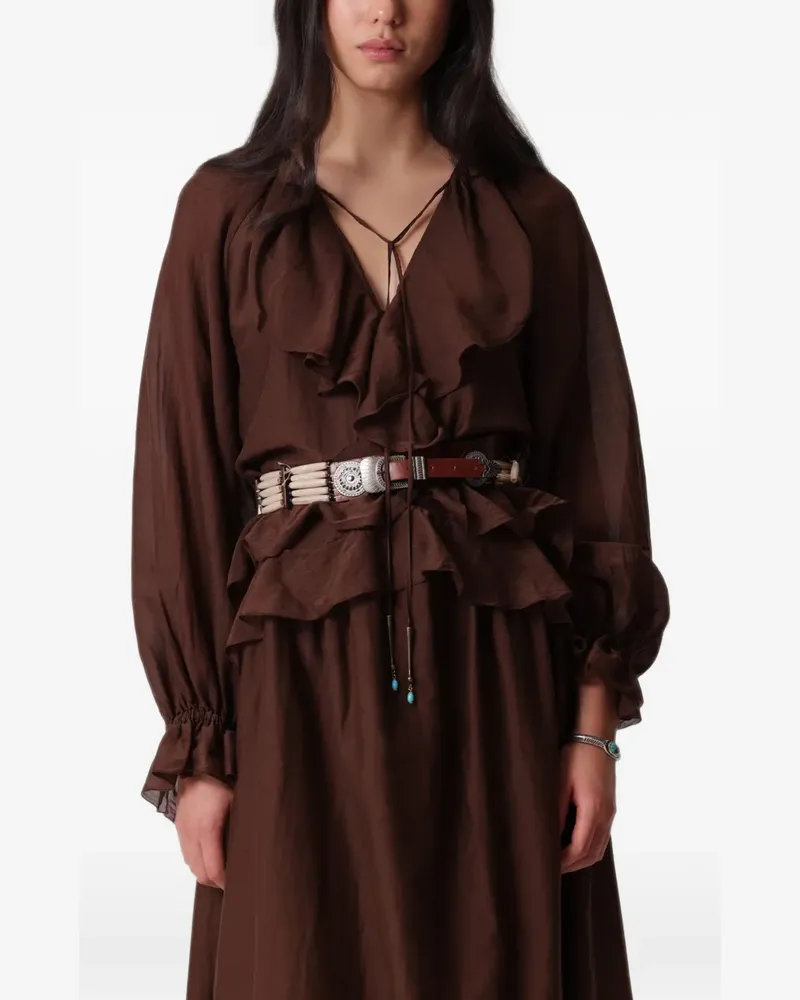 Fortela Tamika bead-embellished studded belt - Braun Braun