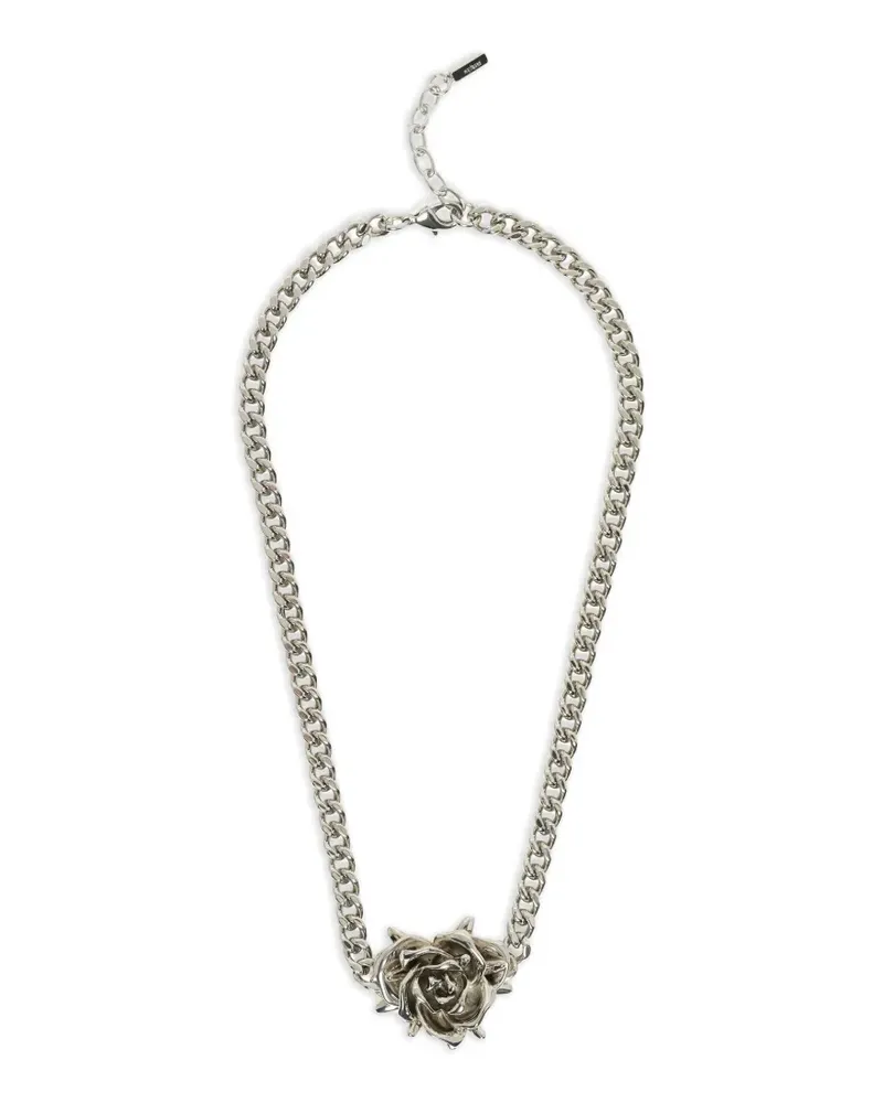 WE 11 DONE Spiky Rose necklace - Silber Silber